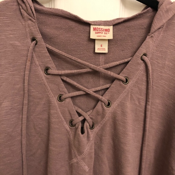 Purple Lace Up V-Neck Sweater SZ. S - Picture 2 of 4